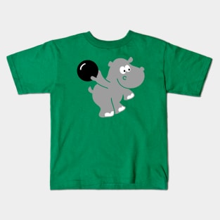 Bowling Hippo Kids T-Shirt